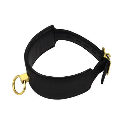 Bound Noir Nubuck Leather Collar with O Ring - Image 8