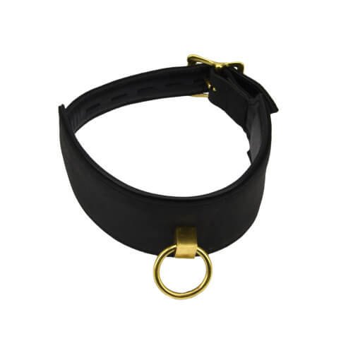 Bound Noir Nubuck Leather Collar with O Ring - Image 7