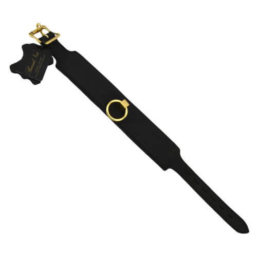 Bound Noir Nubuck Leather Collar with O Ring - Image 5
