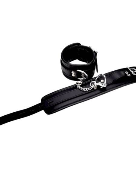Sexy Leather Bondage Wrist Cuffs with Chain