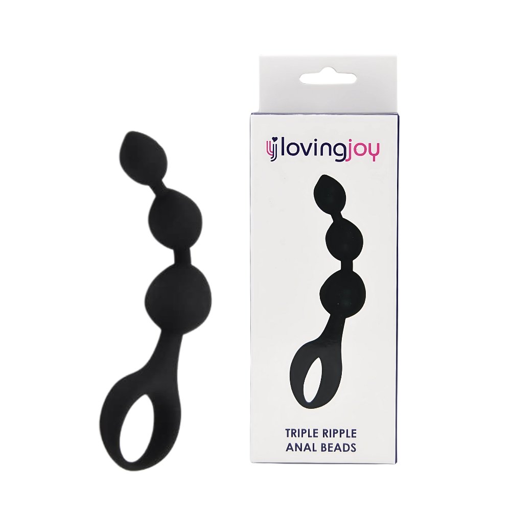 Loving Joy Triple Ripple Anal Beads-Black - Image 12
