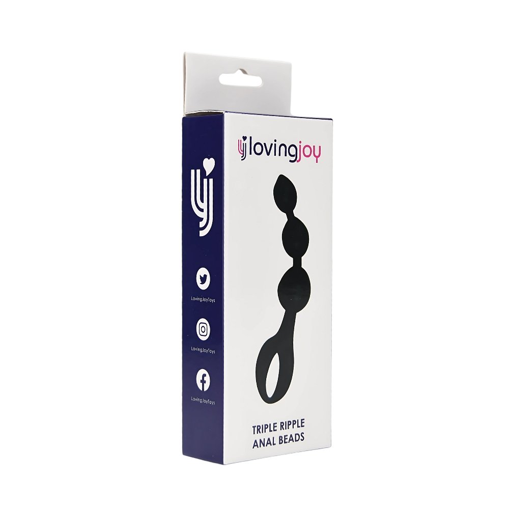 Loving Joy Triple Ripple Anal Beads-Black - Image 10