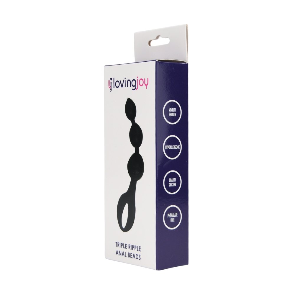 Loving Joy Triple Ripple Anal Beads-Black - Image 11