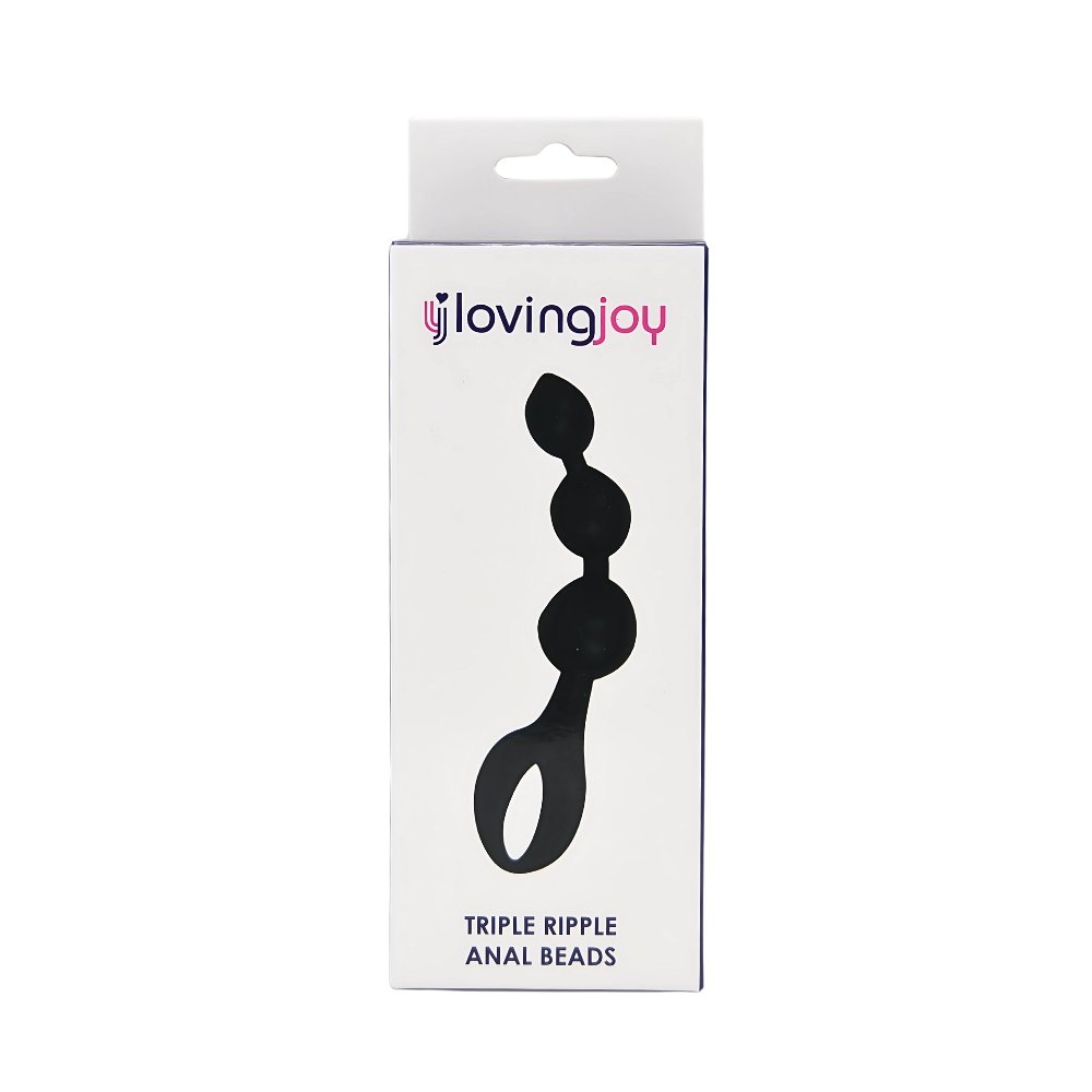 Loving Joy Triple Ripple Anal Beads-Black - Image 9